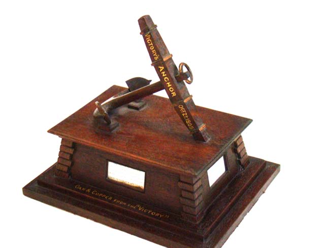 A large Relic made from Wood and Copper taken from Admiral Nelson's Flagship VICTORY